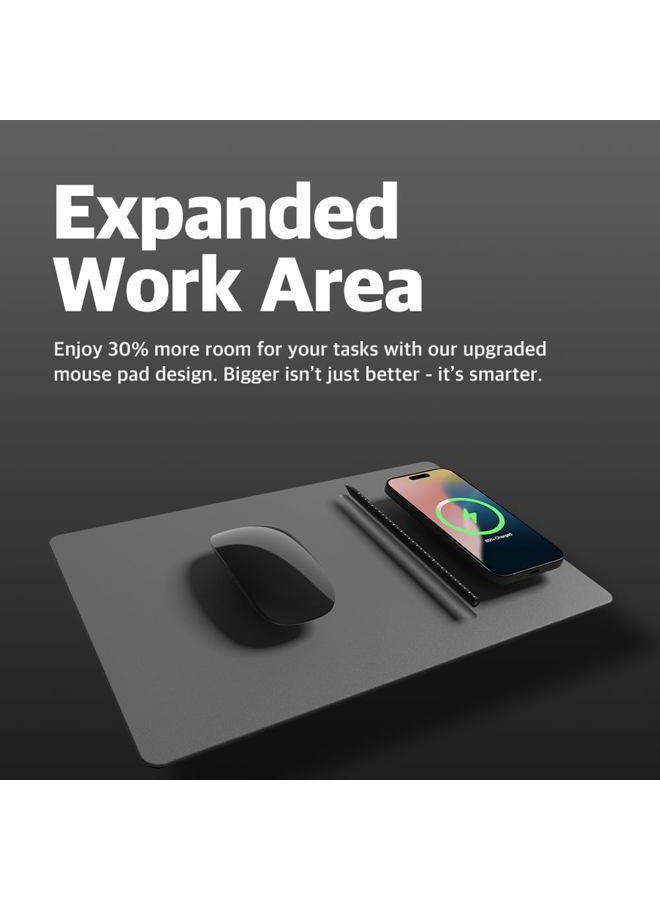 Pout H3 PRO Qi Wireless Charging Mouse Pad Mat for MacBook, Laptop & Desk - Charges iPhone, Airpods, Samsung Galaxy (Dust Gray) - Image 2