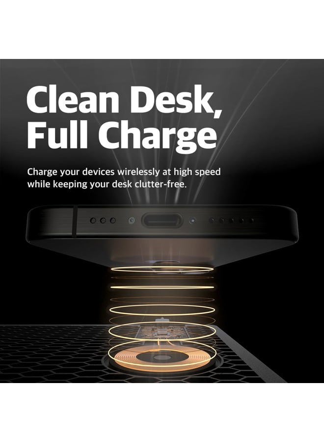 Pout H3 PRO Qi Wireless Charging Mouse Pad Mat for MacBook, Laptop & Desk - Charges iPhone, Airpods, Samsung Galaxy (Dust Gray) - Image 4