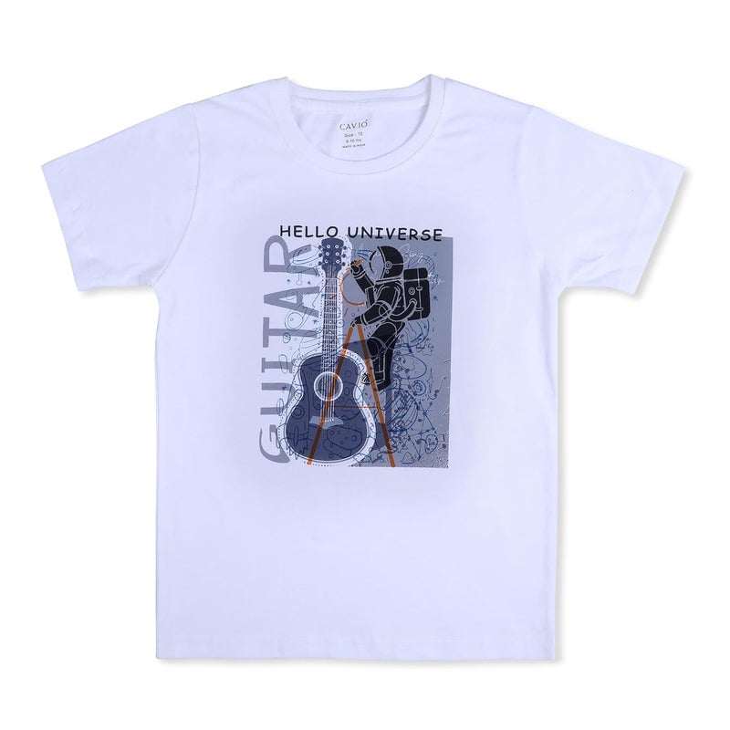 CAVIO Boys Full Sleeves Printed Shawl Collar Shrug and T-Shirt - Navy - Image 2