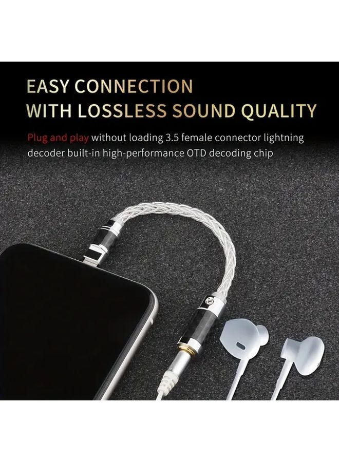 Hi Fi Portable Audio Decoder USB Type C To 3.5mm Adapter With Microphone Jack Converter Android Phone Amplifier DAC Lossless Sound Quality Portable Audio Device Sleek Metallic Finish Durable Cable About 17cm 6.69inch - Image 4
