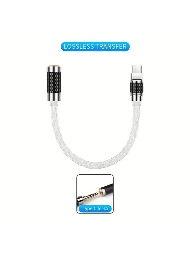 Hi Fi Portable Audio Decoder USB Type C To 3.5mm Adapter With Microphone Jack Converter Android Phone Amplifier DAC Lossless Sound Quality Portable Audio Device Sleek Metallic Finish Durable Cable About 17cm 6.69inch - Image 3
