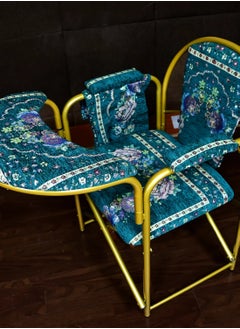 REBENUO A prayer chair suitable for the elderly Comfortable to sit and recite the Holy Quran for long periods Foldable lightweight and easy to carry Suitable size and elegant shape with golden patterns  - Image 3