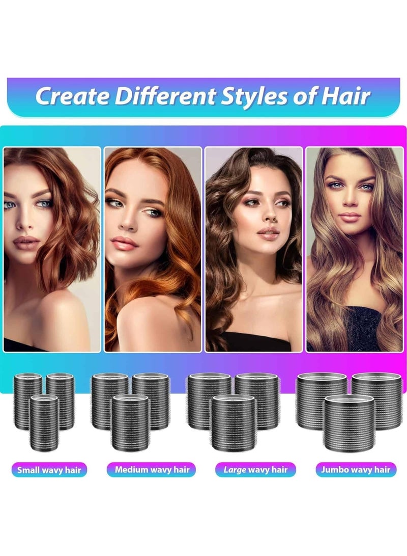 Joychic Women Hair Rollers Set 4 Sizes/49 Pcs with Self Grip Hair Curlers Rollers, 24 Pcs Hair Clips for Blowout Look Long Medium Short Thick Hair Volume - Image 3