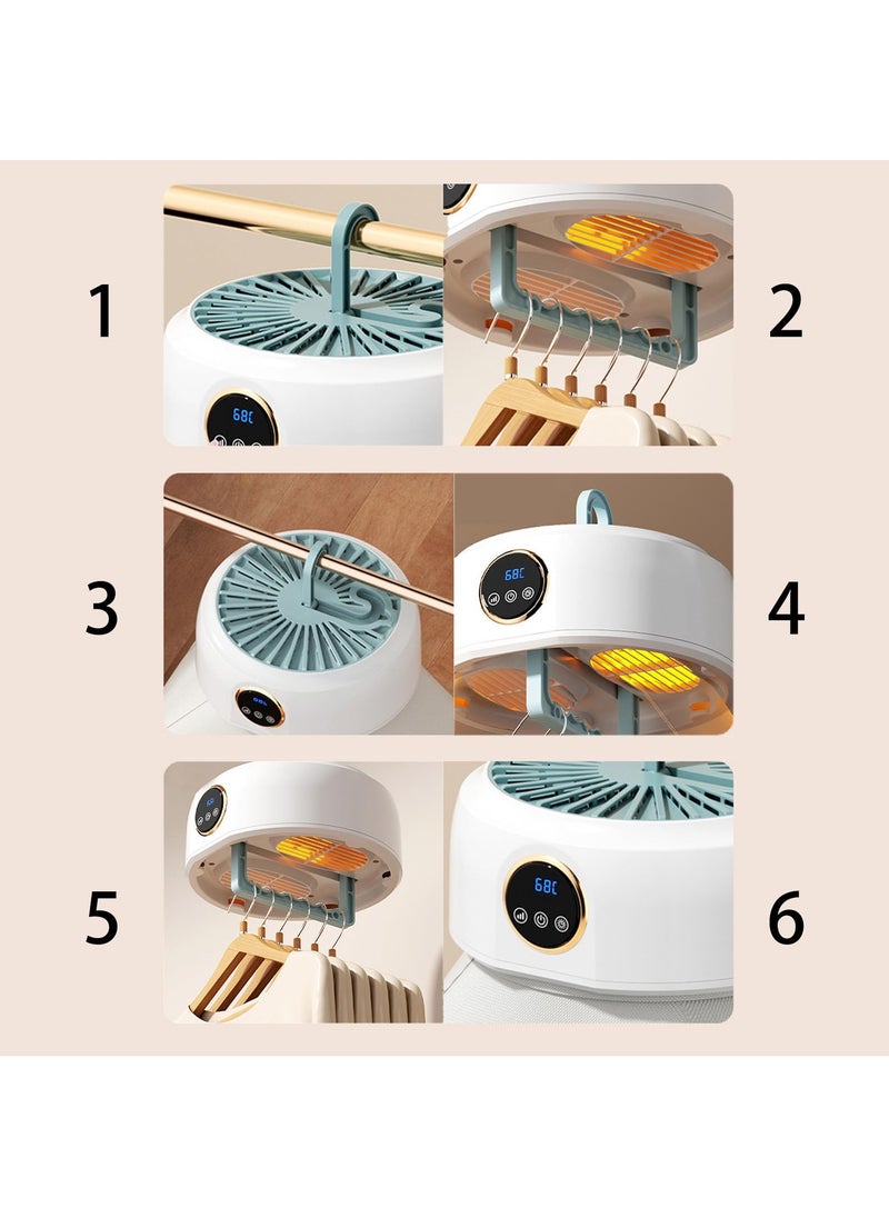 Bukela - Portable Clothes Dryer, Mini Dryer with Drying Bag, Foldable Dryer with 8h Timer Touch Switch, 600W Compact Drying Machine with Retractable Hanger and Folding Hook for Travelling Flats Caravan - Image 1