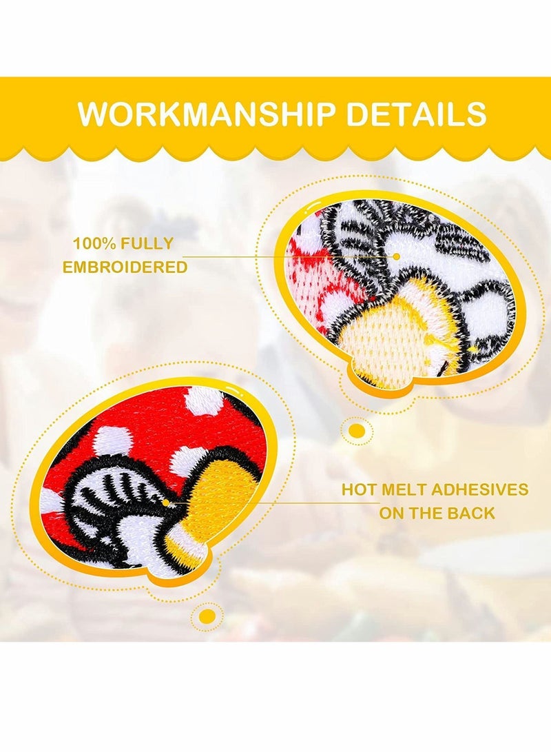 Y&D Mushroom Embroidery Patches, 40 Pcs Clothing Mini Stickers Nature Patches Suitable for Clothes Dress Hat Pants Shoes Curtain DIY Applique Patch Sewing Craft Decoration  - Image 2
