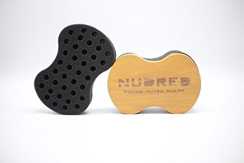 Nudred Wooden Interchangeable Hair Sponges for Black Men & Women With Afro, Natural Hair, Twisting & Curl Sponge Hair Brush, Large and Small Holes for Freeform Dreads, Coils, Curls, Twists and Beards - Image 2