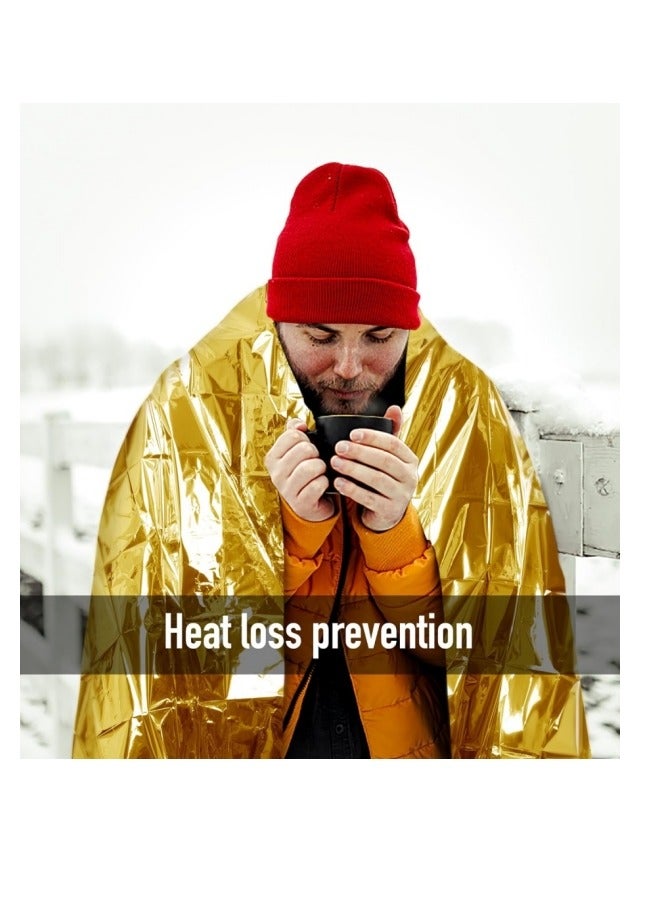 5 قطع بطانية مايلر الحرارية للطوارئ، مصممة لبطانية رقائق قائق الحرارية العاكسة للبقاء في الهواء الطلق - Image 4