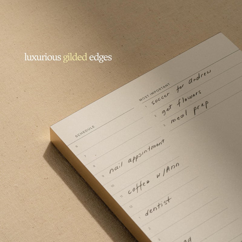 Kunitsa Co. Daily To-Do List Notepad â€“ Desk Pad for Work and Study, Gold, 8.25x5.85 Inches - Image 4