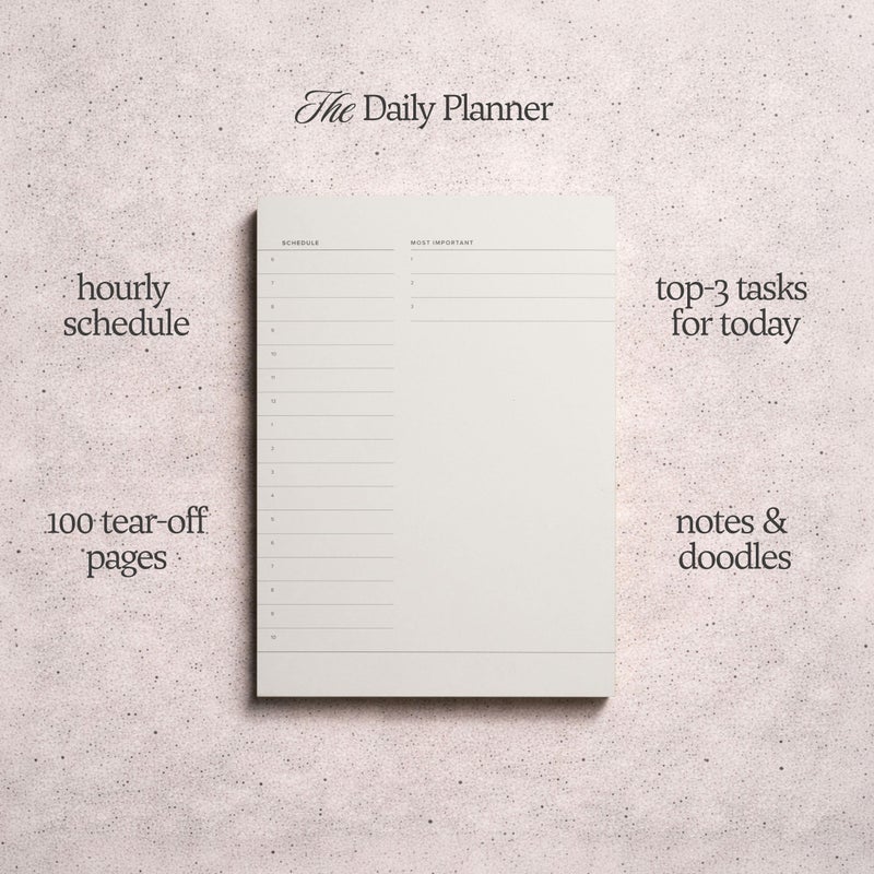 Kunitsa Co. Daily To-Do List Notepad â€“ Desk Pad for Work and Study, Gold, 8.25x5.85 Inches - Image 3