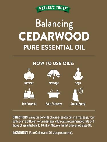 Nature's Truth Cedarwood Essential Oil | 15 mL | for Diffuser, Aromatherapy, and Massage | Pure Plant Based, Non-GMO & Gluten Free - Image 2