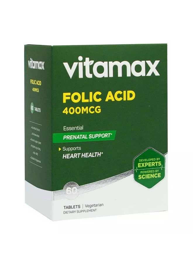 Vitamax - Folic Acid 400MCG Tab 60's - Image 1