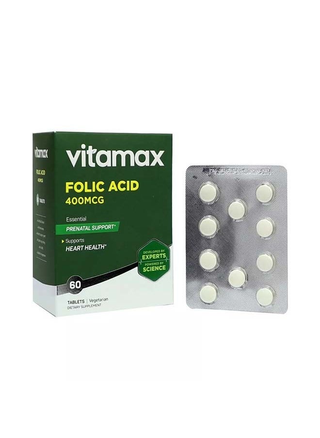Vitamax - Folic Acid 400MCG Tab 60's - Image 1