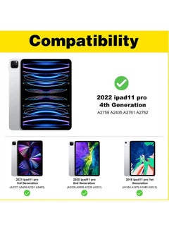 Rock Pow 2 Pack iPad Pro 11 Screen Protector 2022 2021 2020 2018, Tempered Glass Screen Film Guard Screen Protector for iPad Pro 11 4th 2022/3rd Gen 2021 /2nd Gen 2020/ 1st Gen 2018 Clear  - Image 2