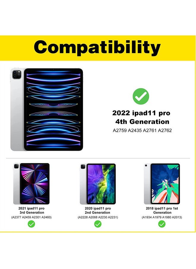 Rock Pow - 2 Pack iPad Pro 11 Screen Protector 2022 2021 2020 2018, Tempered Glass Screen Film Guard Screen Protector for iPad Pro 11 4th 2022/3rd Gen 2021 /2nd Gen 2020/ 1st Gen 2018 Clear - Image 1