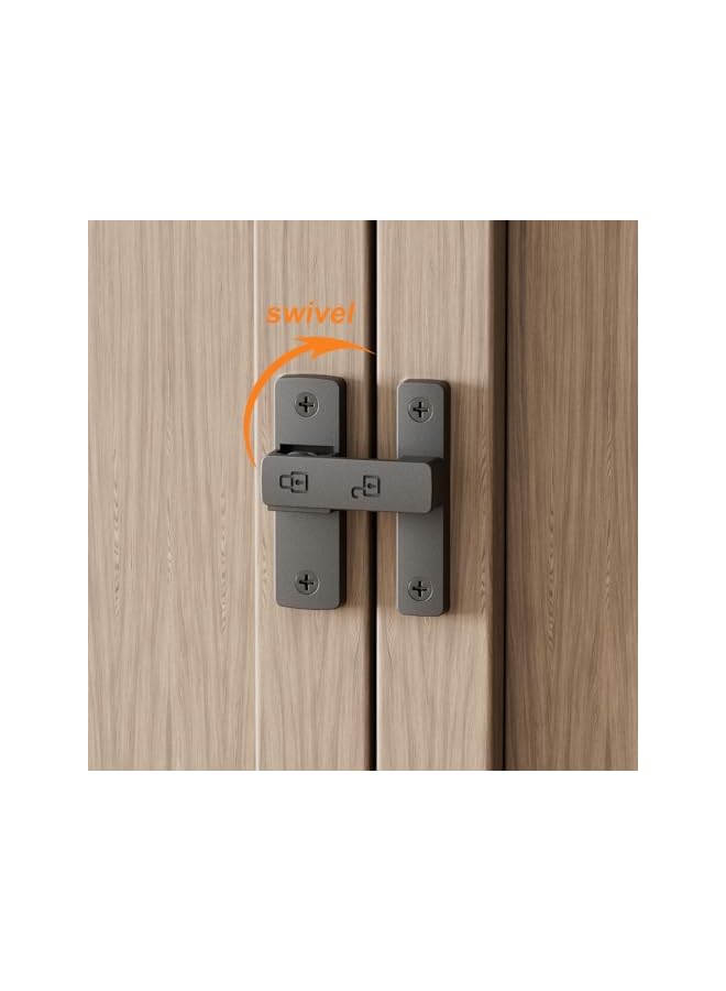 promass Heavy-Duty Flip Latch Lock 90/180 Degree Sliding/Swinging Door Lock Latch Bolt for Gate Barn Garage Garden Fence Shed Window Cabinet (Black, 180 Degree) - Image 2