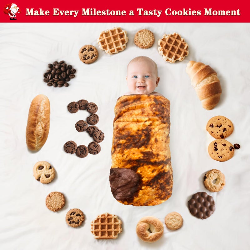 mermaker Cookies Baby Swaddle Blanket for Boy Girl Newborn Toddler, 285 GSM Funny Soft Flannel Food Blanket 36 inch - Image 3