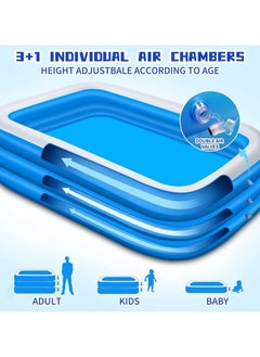 VUCATIN Inflatable Swimming Pool Thickened Full-Sized Above Ground Kiddie Inflatable Family Swimming Lounge Pool Outdoor Toys for Kids & Adults Blow up Pool for Backyard Patio (180 x 130 x 56 cm（L x W x H）)  - Image 2