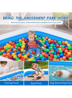 VUCATIN Inflatable Swimming Pool Thickened Full-Sized Above Ground Kiddie Inflatable Family Swimming Lounge Pool Outdoor Toys for Kids & Adults Blow up Pool for Backyard Patio (180 x 130 x 56 cm（L x W x H）)  - Image 3