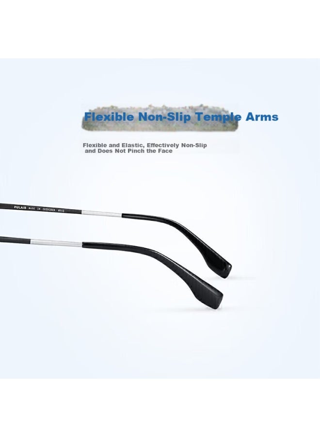 Pulais Polarized Sungl Uni Driving Sungl Frame 7017 Matte Gunmetal Half Frame With Gray Lens - Image 2