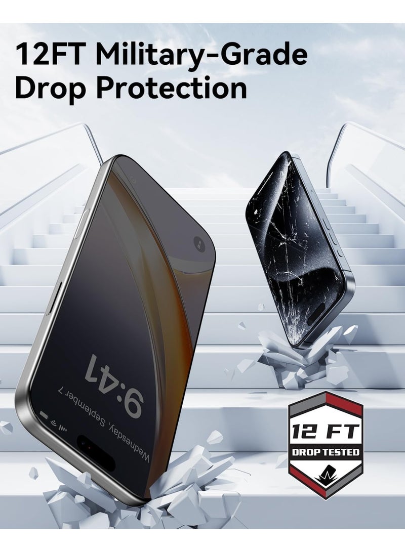 RAPTIC زجاج الهواء [خصوصية HD عبوة 2] واقي شاشة كامل التغطية لجهاز آيفون AIR زجاج مقسى مع صينية تركيب سهلة - خصوصية - Image 2