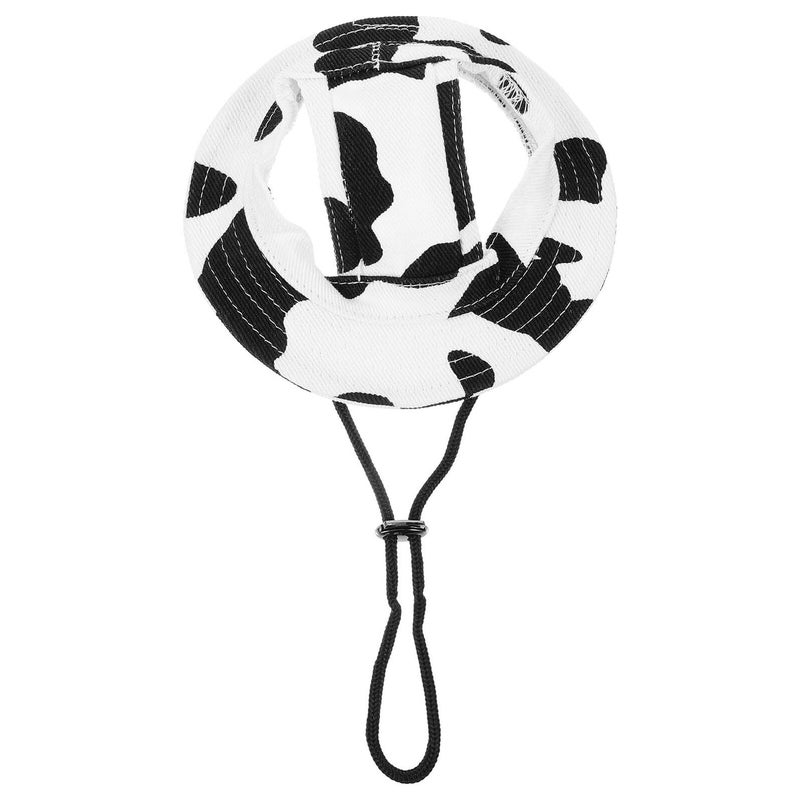 Adjustable Cotton Sun Visor Hat For Small Dogs Black Sun Protection Cap - Image 2