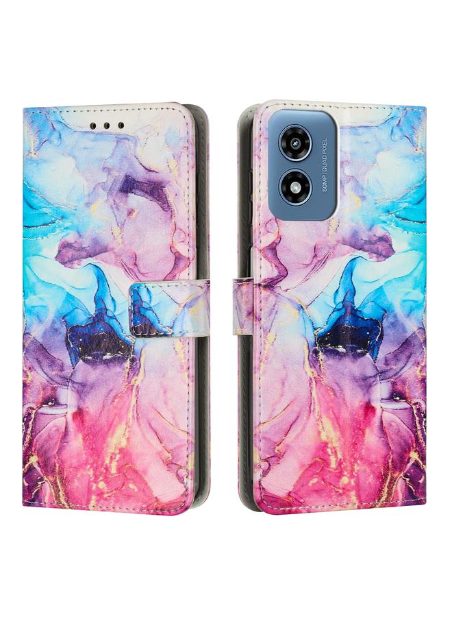 S-TOP Case For Motorola Moto G04 / G24 / G04S Painted Marble Pattern Leather Phone Case - Image 1