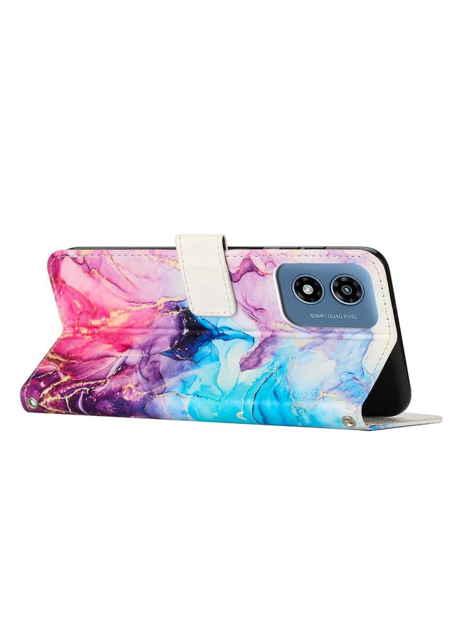 S-TOP Case For Motorola Moto G04 / G24 / G04S Painted Marble Pattern Leather Phone Case - Image 3