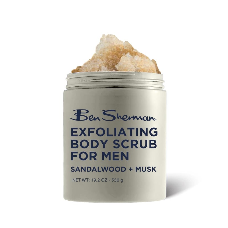 Ben Sherman Exfoliating Body Scrub For Men with Shea Butter Vitamin A and C Moisturizing Hydrating Body Scrub for Healthy Skin