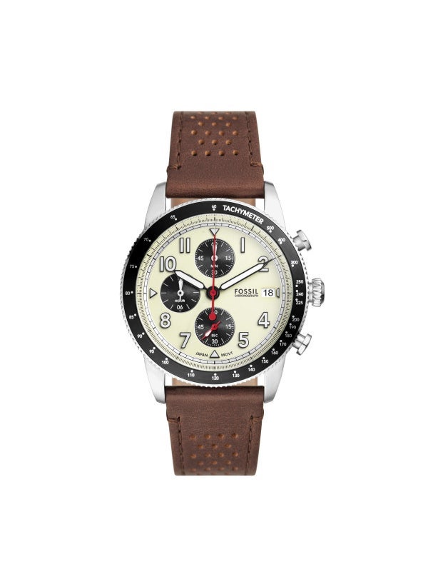 FOSSIL Fs6042 Leather Straps Analogue Watch  - Image 1
