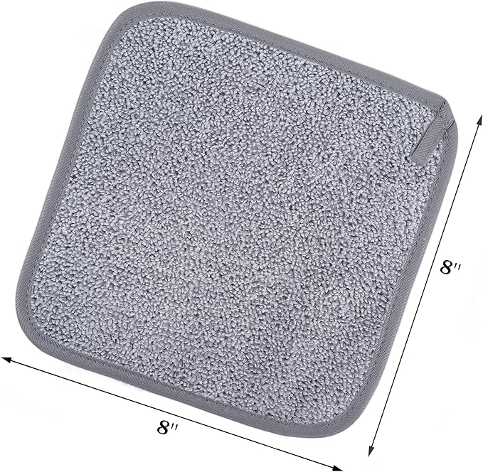 Polyte Premium Hypoallergenic Chemical Free Microfibre Fleece Makeup Remover and Facial Cleansing Cloth 13x18 cm 3 Grey Mitts - Image 2