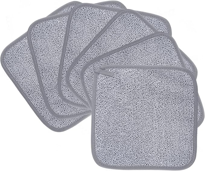 Polyte Premium Hypoallergenic Chemical Free Microfibre Fleece Makeup Remover and Facial Cleansing Cloth 13x18 cm 3 Grey Mitts - Image 1