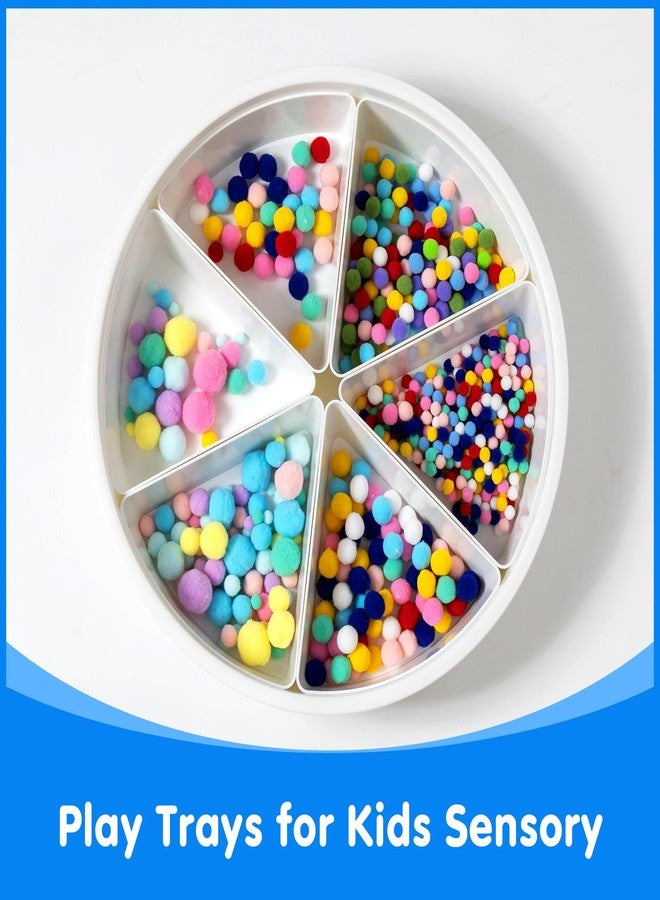 Odoorgames Round Sensory Bin with Lid - Large (16.9"), Sealable - 6 Removable Storage Dividers, Sensory Tray for Toddler Play and Educational Activities - Image 5