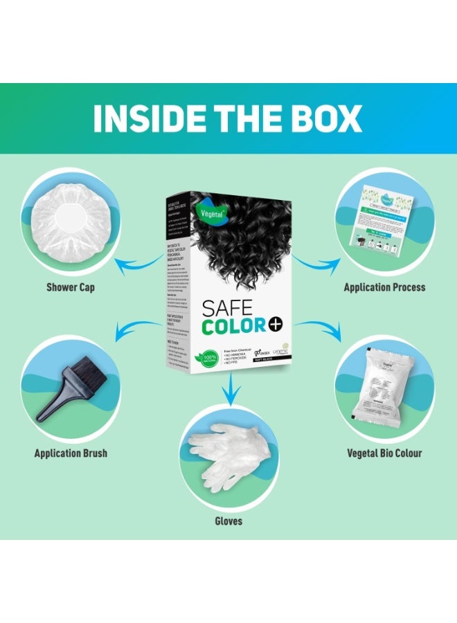 Vegetal Safe Hair Color ,Soft Black 100gm, Certified Organic for Men & Women - Image 3