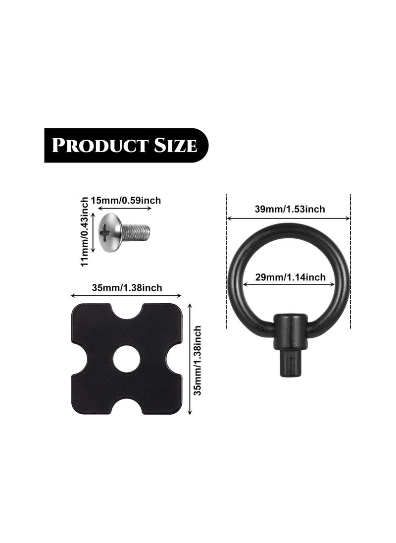 RATSAW - 4 PCS Drawer Handles And Ring Pull Vintage Metal Drawer Knobs Pulls Handles Decorative Furniture Door Handles With Screws For Cabinet Wardrobe Cupboard Dresser Black - Image 1