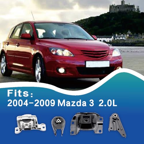 YBDDZH Engine Motor and Transmission Mount Kit，Compatible with 2004-2009 Mazda 3 2.0L ,Replace OE A4405 A4402 A4418 A4404 Set of 4 - Image 2