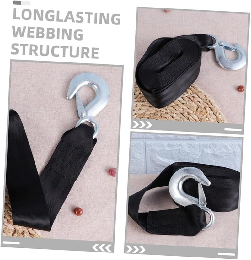 Portable Winch Straps with Quick Release Hook 2 Inch Tow Rope for Cars Trailers SUVs - Image 4