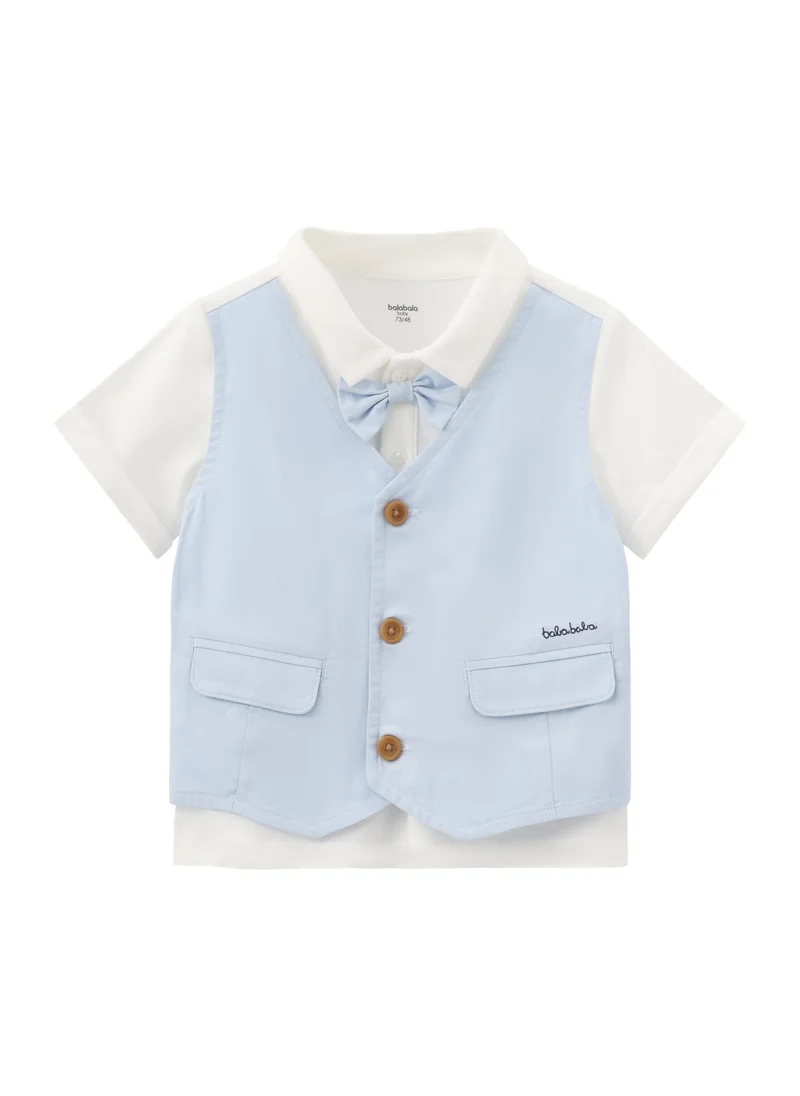 Balabala Blue/White Baby Boys Woven short sleeve suit for Men | Best Price UAE