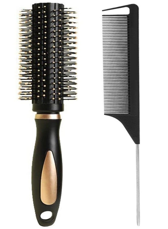 Aternal Hair Roller Brush, Rolling Hairbrushes for Blow Drying Hair Styling Tools Women, Hair Styling Tools at home, Creating and Smoothing Curly or Wavy Hair Brush Hair Dryer Brush Hair Styling Appliances with Tail Comb - Image 1