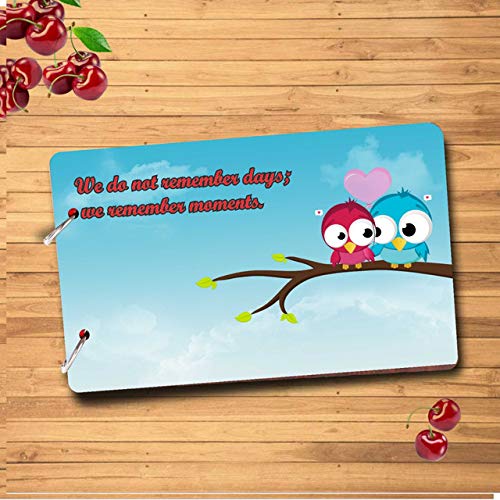 Webelkart Wooden DIY Scrapbook Memory Book, Photo Album- 26 x 16 x 4 cm (30 Black Sheets, 0.5 kg) - Image 1