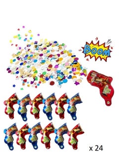 24 PCS Of Inflatable Handheld Foil Balloons Confetti Poppers For Kids Party Toy For Birthday Graduation National Day And New Year Eve Celebration