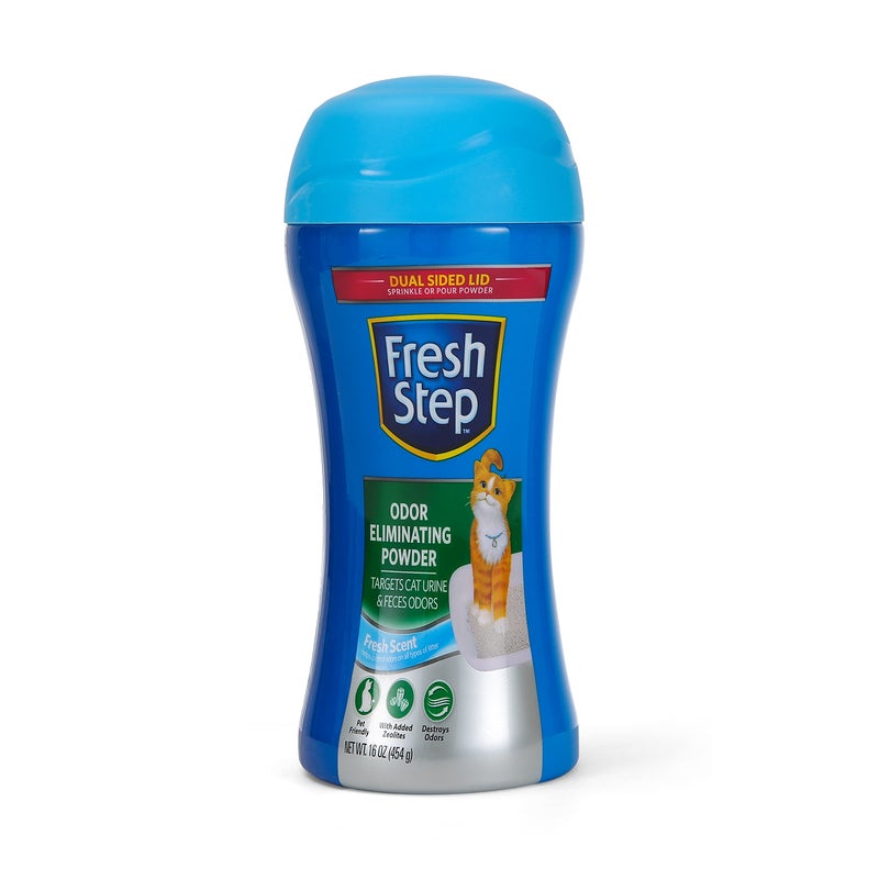 Fresh Step Cat Litter Box Odor Eliminating Powder Cat Deodorizer for Litter Box Easy to Use Odor Neutralizing Powder Cat Product for the Home - 16 Ounces (Pack of 1) - Image 1