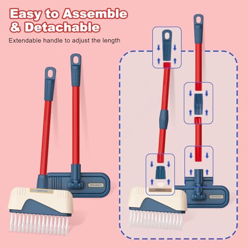 Jenilily Toddler Toys Cleaning Set, Kids Cleaning Toy Stand Set, Pretend Play Home Cleaning Tools Toys Playset，Broom, Dustpan, Mop, Duster - Image 4