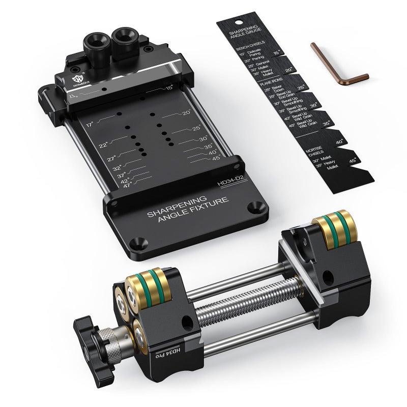 HONGDUI Chisel Sharpening Kit with Honing Guide Sharpening Angle Fixture Angle Gauge 1547 Sharpener for 0132 Chisels Planes Woodworking Tool - Image 2