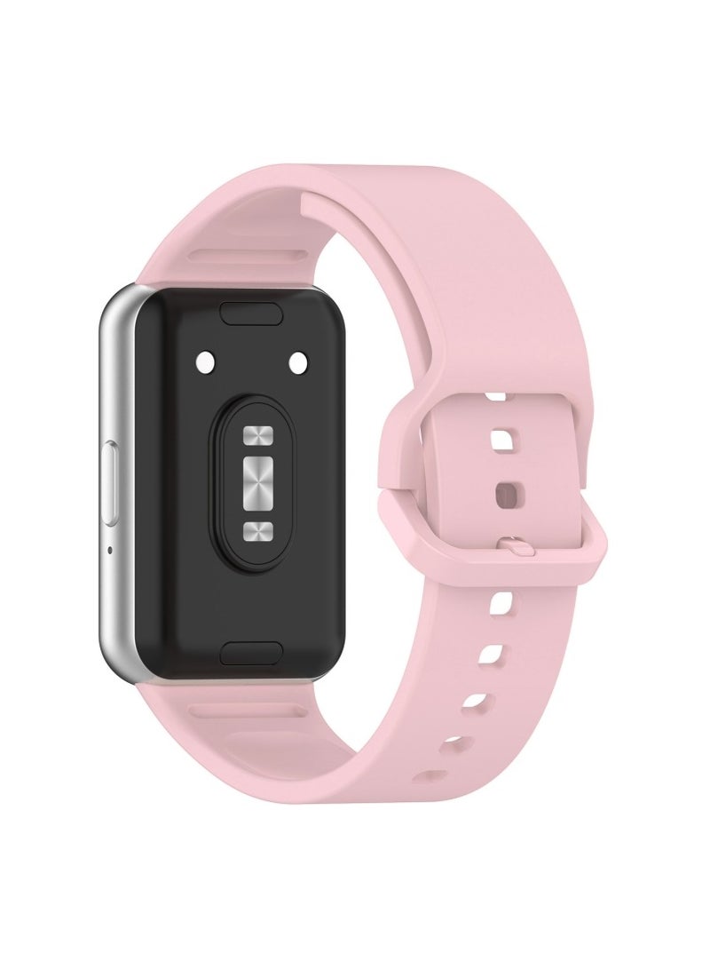 Replacement Strap For Samsung Galaxy Fit 3 Solid Color Colorful Buckle Silicone Watch Band Pink - Image 3