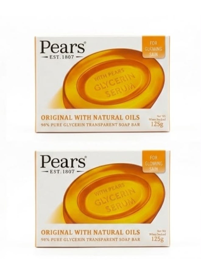 Pears Two Pieces of Pure and Gentle Soap 98% Pure Glycerin 125 gm - Image 1