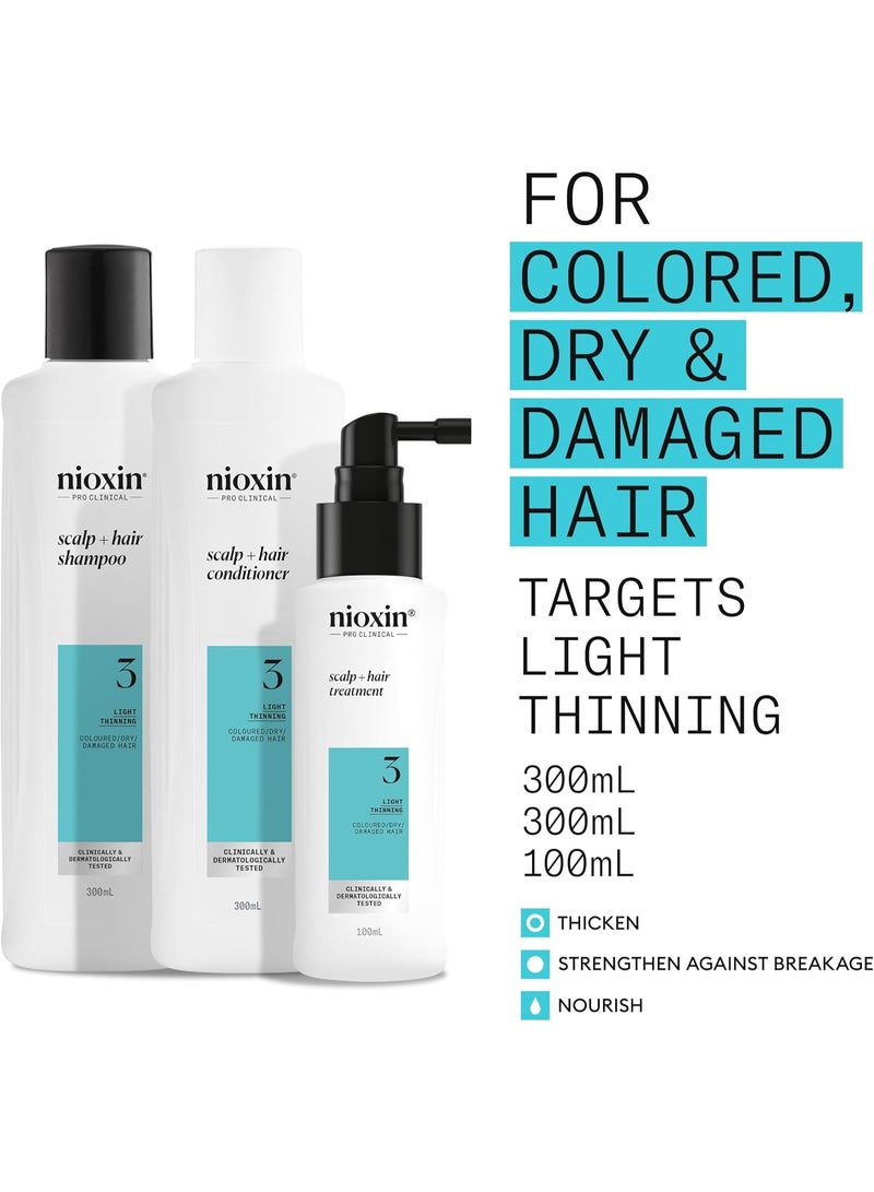 Nioxin System 3, For Thicker, Fuller Hair, Hair thickening treatment For Colored, Damaged Hair with Light Thinning, Loyalty Kit large size, Hydrating Shampoo, Scalp Conditioner, Hair-thickening serum - Image 4