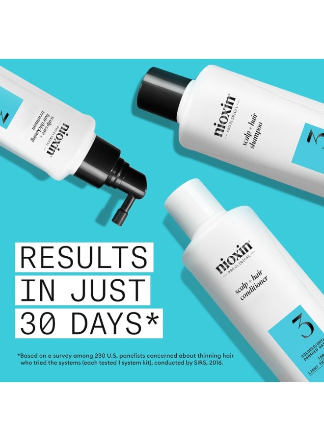 Nioxin System 3, For Thicker, Fuller Hair, Hair thickening treatment For Colored, Damaged Hair with Light Thinning, Loyalty Kit large size, Hydrating Shampoo, Scalp Conditioner, Hair-thickening serum - Image 2