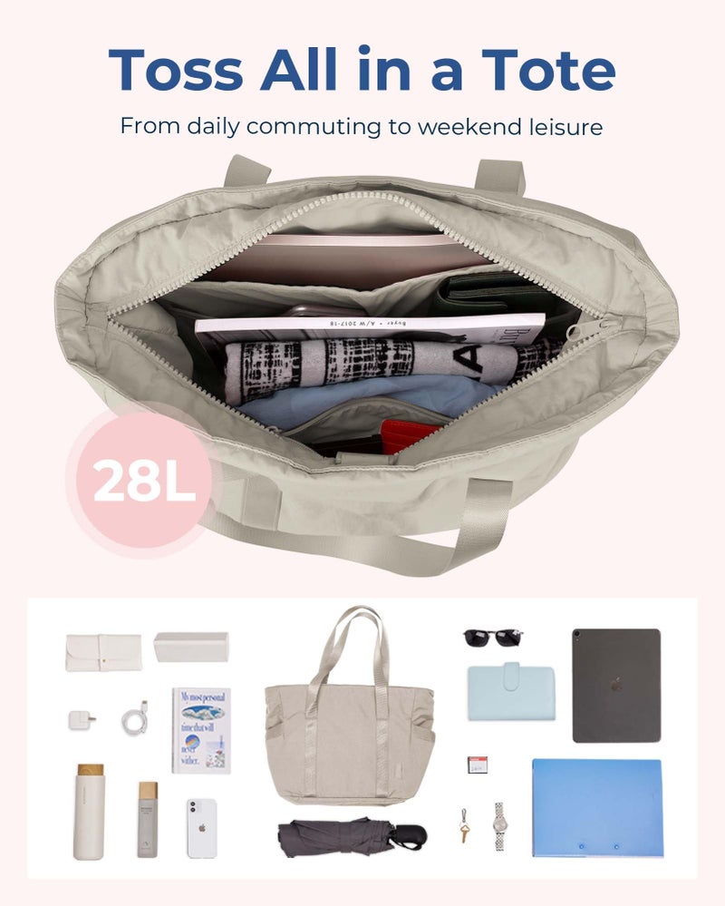 BAGSMART Tote Bag for Women with Zipper, Gym Tote with Compartments, Laptop Work Tote Nurse Dance Yoga Bag for Sport, Travel - Image 3