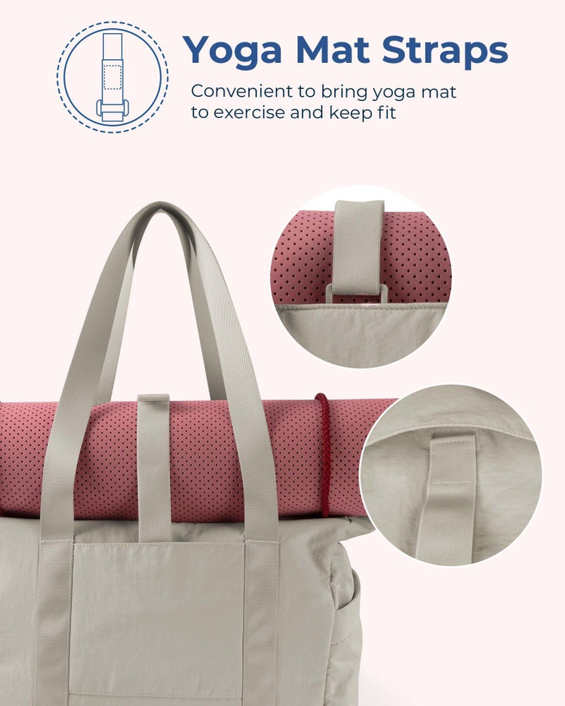 BAGSMART Tote Bag for Women with Zipper, Gym Tote with Compartments, Laptop Work Tote Nurse Dance Yoga Bag for Sport, Travel - Image 4