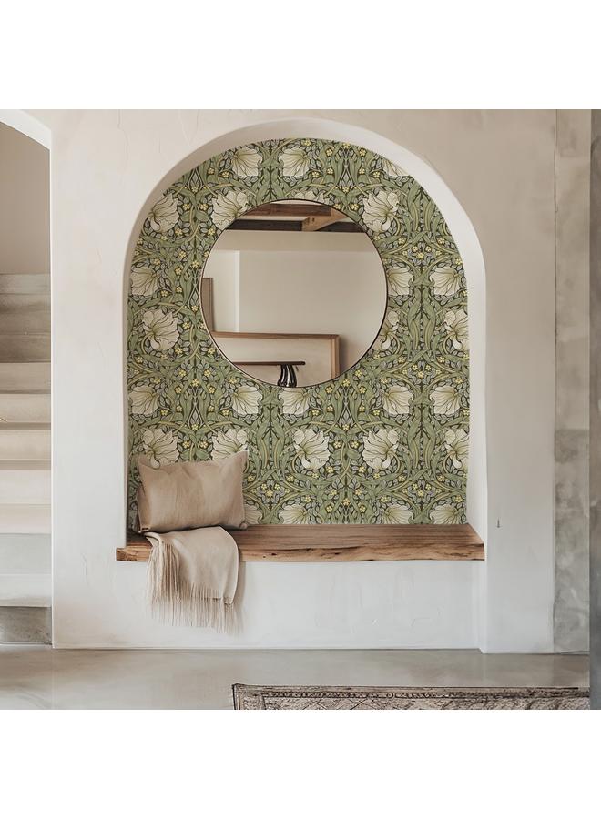 الأزرق جي دبليو خلفيات قابلة للإزالة لخلفية غرفة المعيشة الأكثر مبيعًا في الداخل والخارج ، RW353-355 ورق الحائط اللزج الذاتي غير الملحوم للزهور الخضراء - Image 5